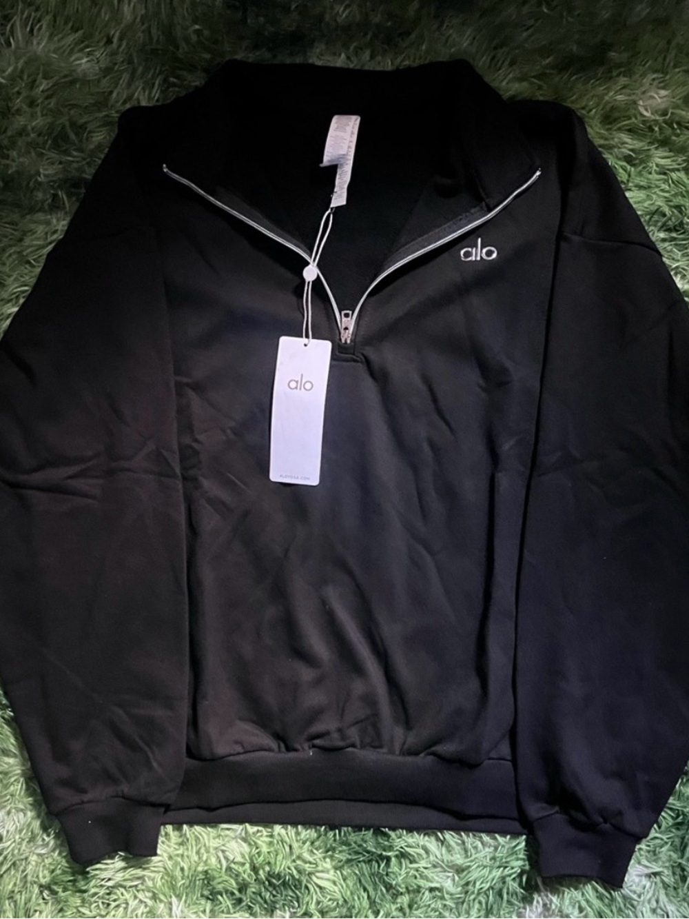 ALO Yoga Black Half-Zip Men's Pullover Sweater